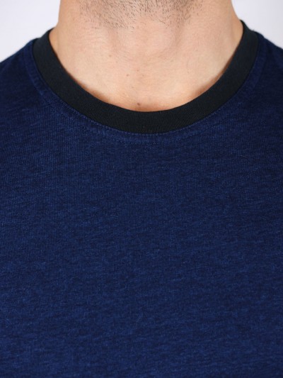 Bl'ker T-shirt Uomo M/C Ringer Indigo Jersey