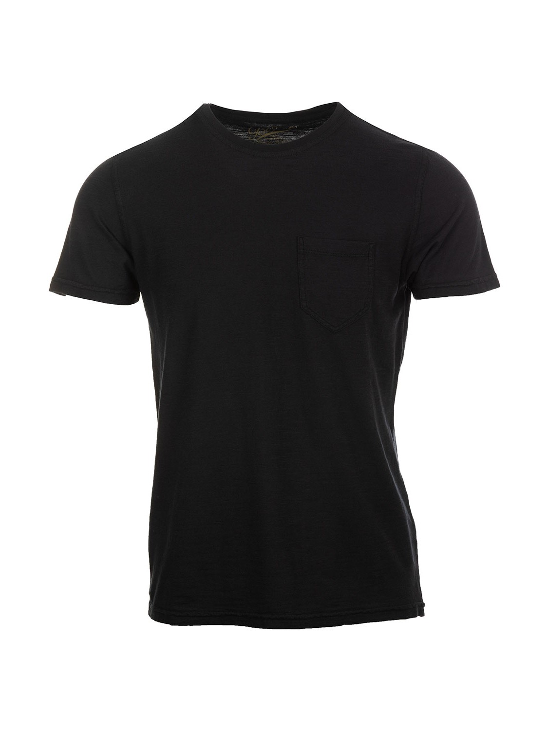 Bl'ker T-shirt Uomo Manica Corta con Taschino Casco Bay Tessuto Fiammato