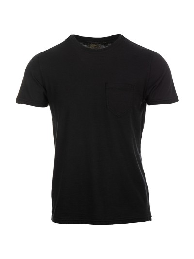 Bl'ker T-shirt Uomo Manica Corta con Taschino Casco Bay Tessuto Fiammato