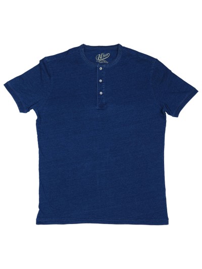 Bl'ker Chester Tee Uomo Manica Corta con Bottoni Lake George Indigo Jersey