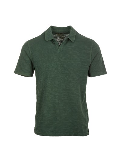 Bl'ker Polo Uomo Manica Corta senza Bottoni Long Island Tessuto Fiammato 180gr