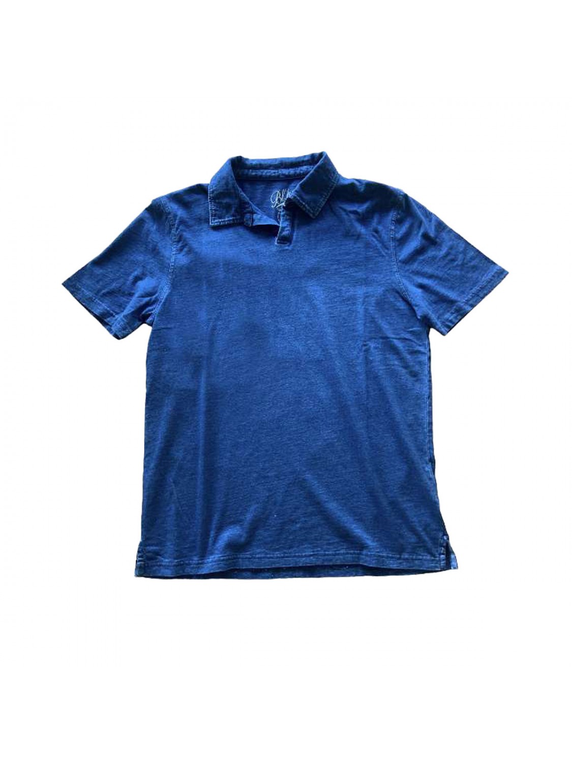 Bl'ker Men's Short Sleeve Polo Button Less Hamptons Indigo Jersey