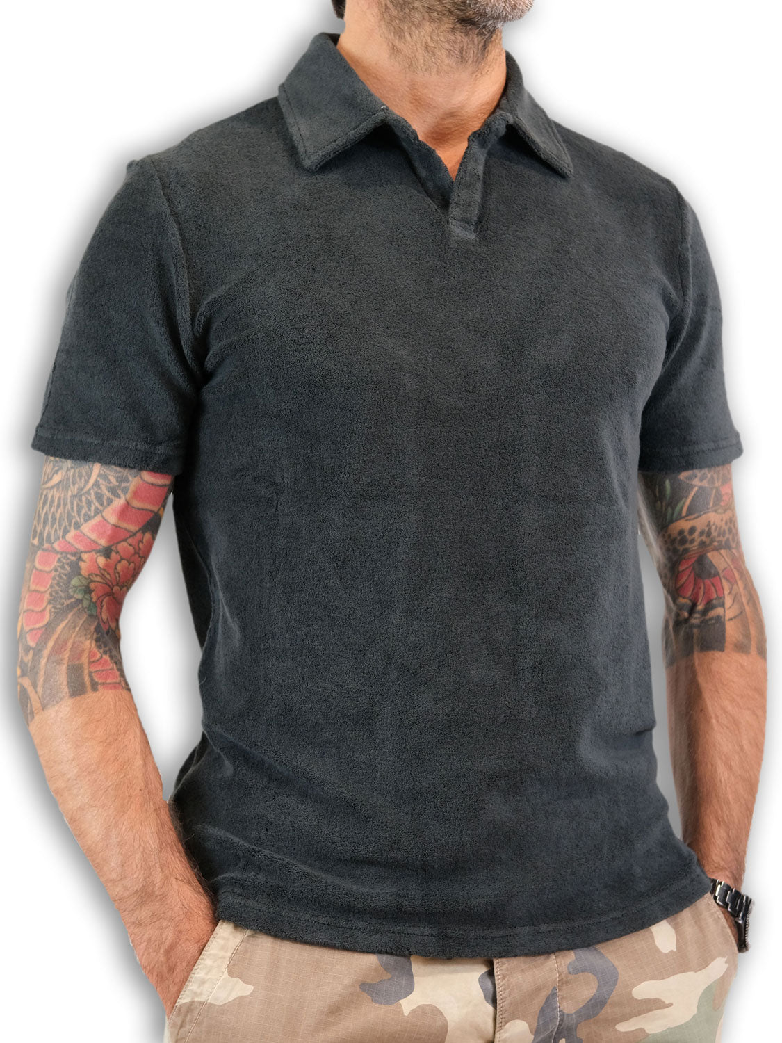 Polo Uomo Monterey Terry Spugna senza Bottoni