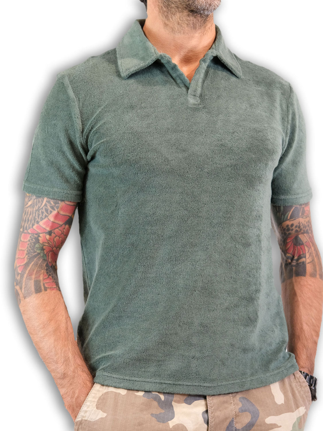 Polo Uomo Monterey Terry Spugna senza Bottoni