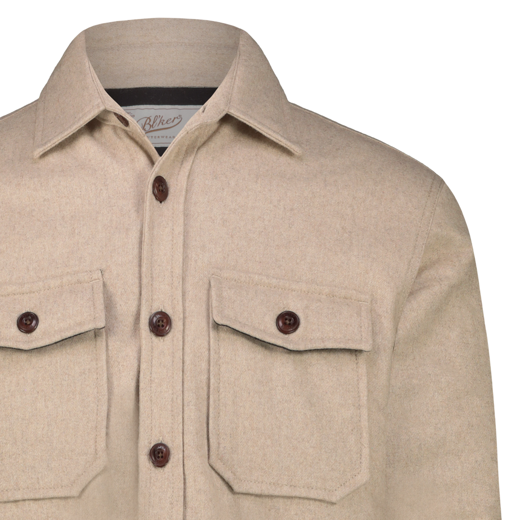 Camicia Over Denali in Lana con Fodera in Lana Imbottita (Beige)