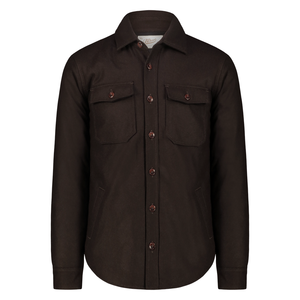 Camicia Over Denali in Lana con Fodera in Lana Imbottita (Brown)