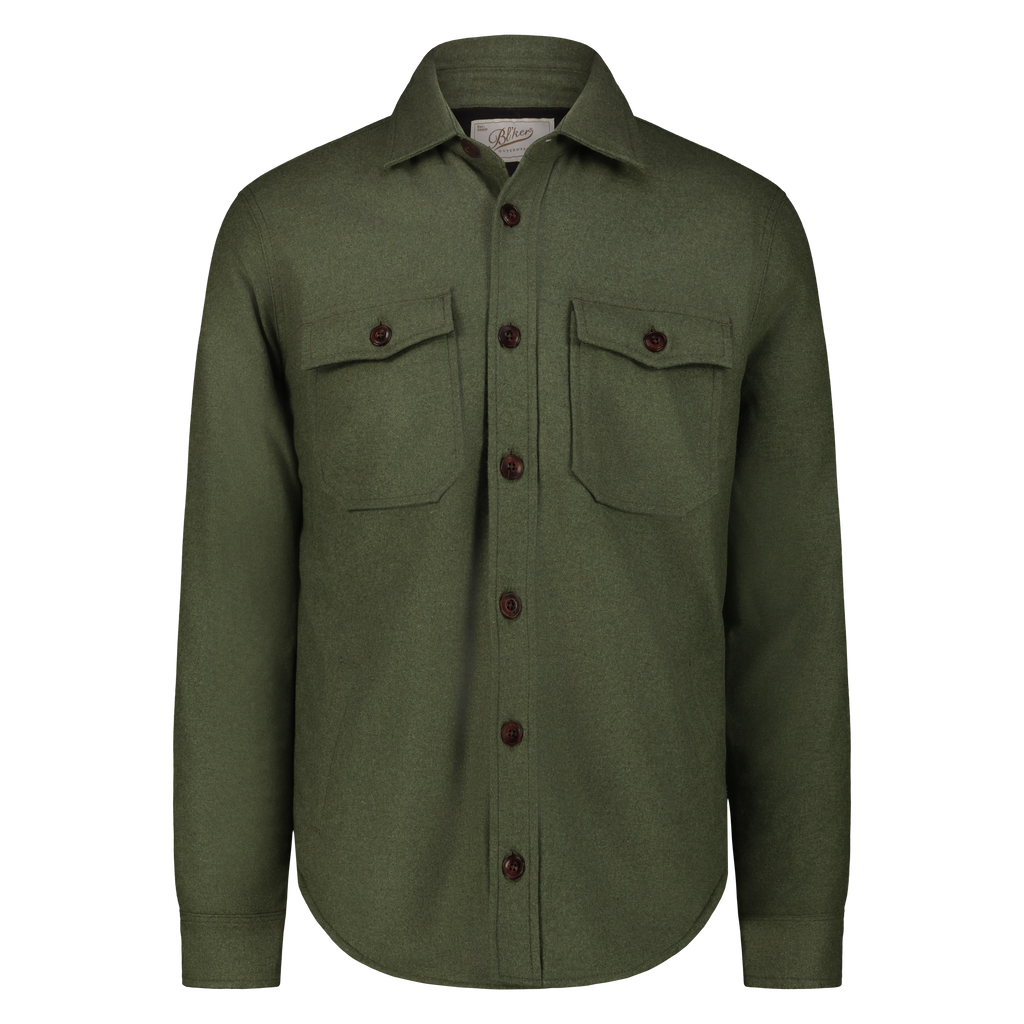 Camicia Over Denali in Lana con Fodera in Lana Imbottita (Green)