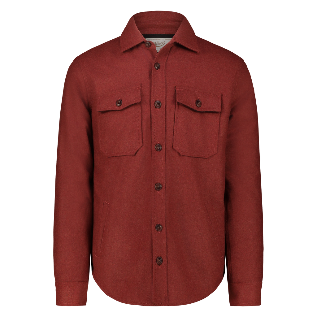 Camicia Over Denali in Lana con Fodera in Lana Imbottita (Rust)