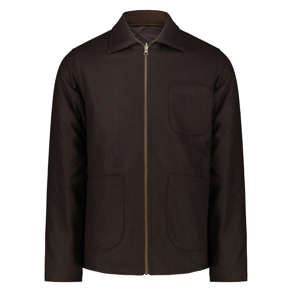 Giacca Reversibile Elk in Lana con Zip