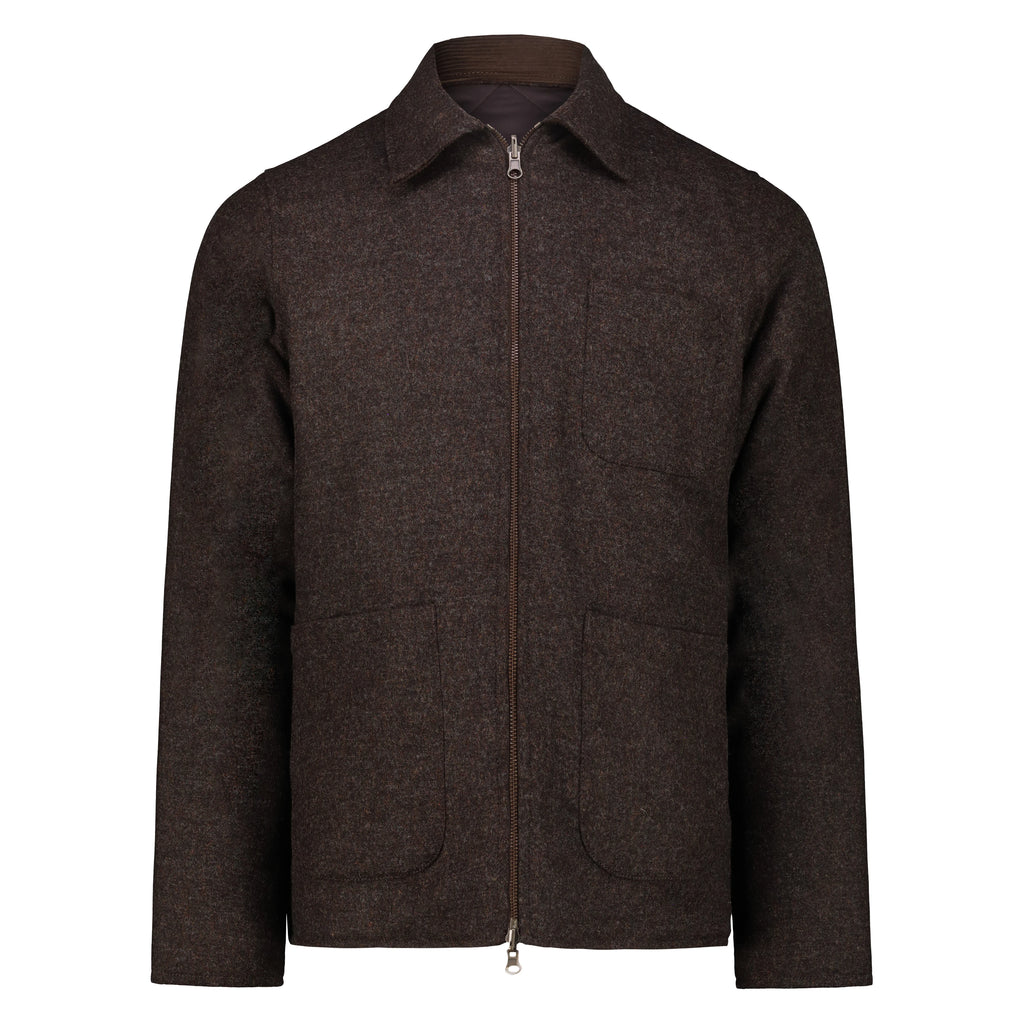 Giacca Reversibile Elk in Lana Donegal con Zip