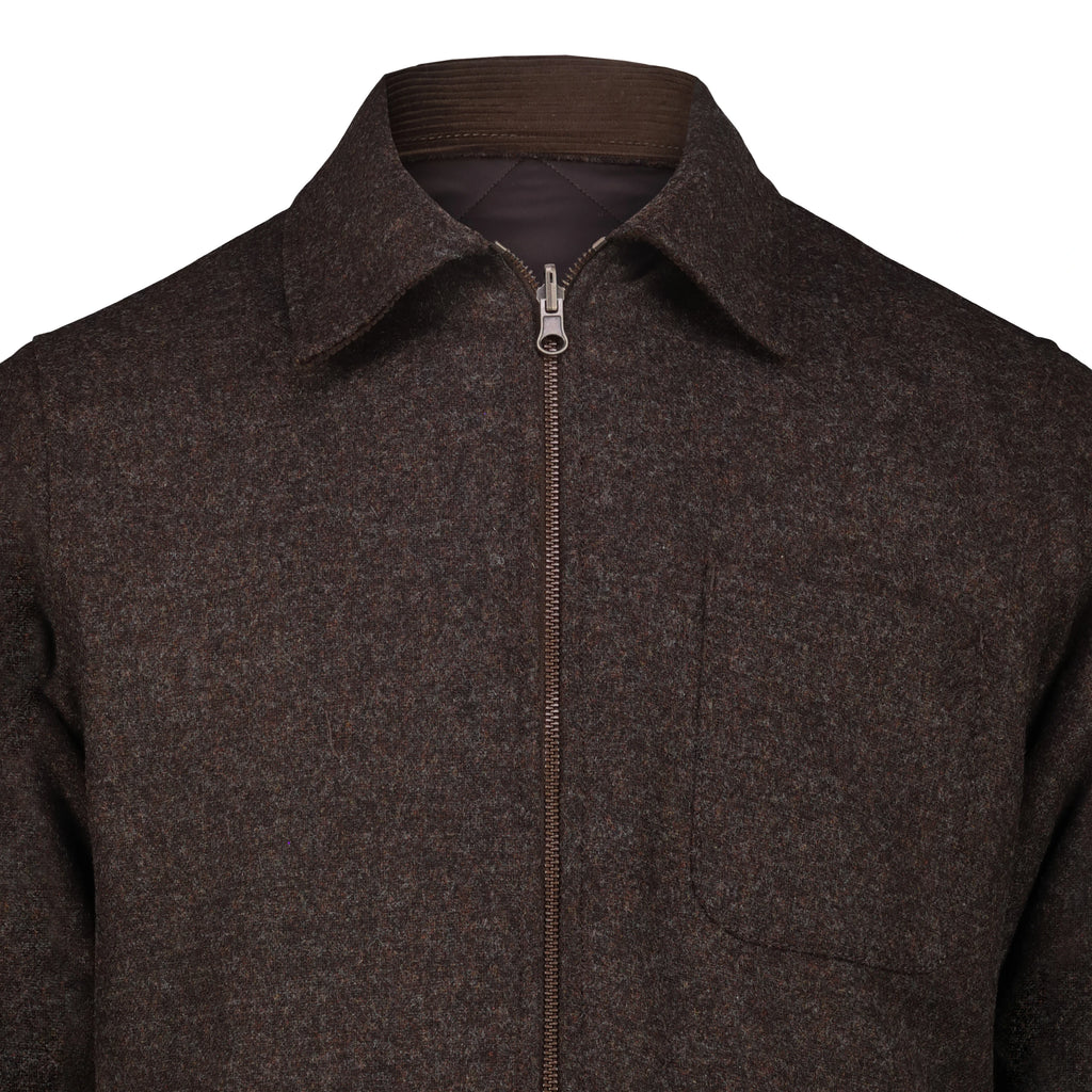 Giacca Reversibile Elk in Lana Donegal con Zip