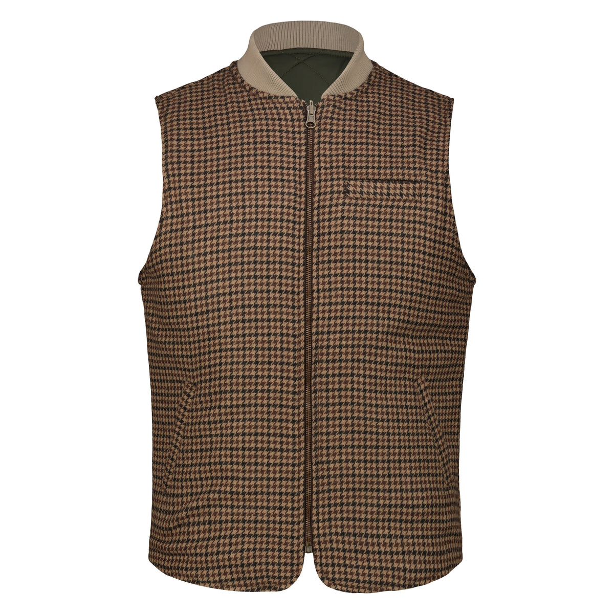 Smanicato Reversibile Owl in Lana Pied de Poule con Zip