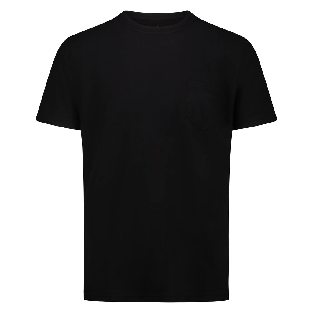 T-shirt Casco Bay in Jersey Fiammato con Taschino (Black)