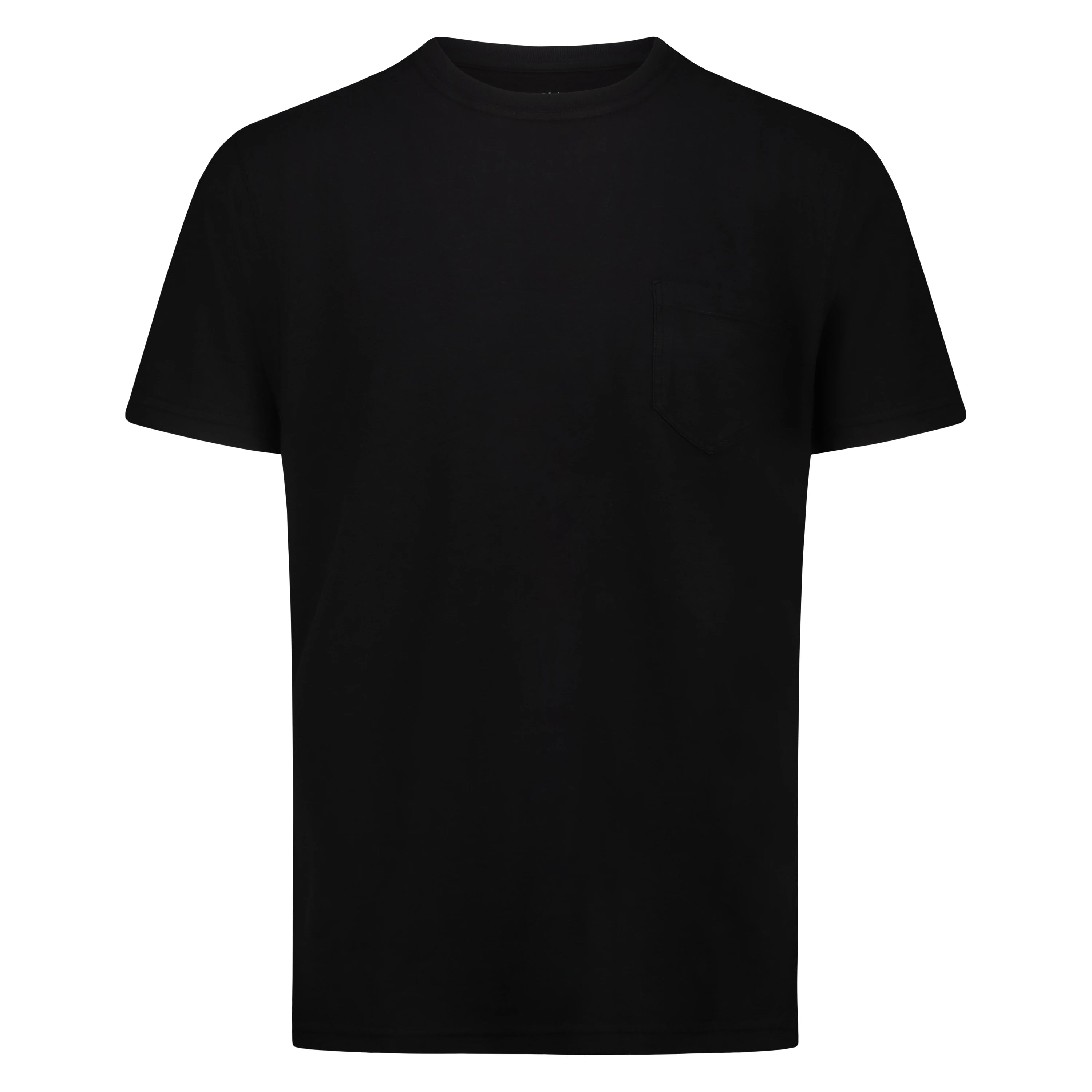 T-shirt Casco Bay in Jersey Fiammato con Taschino (Black)