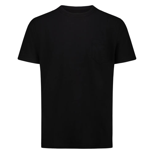 T-shirt Casco Bay in Jersey Fiammato con Taschino (Black)
