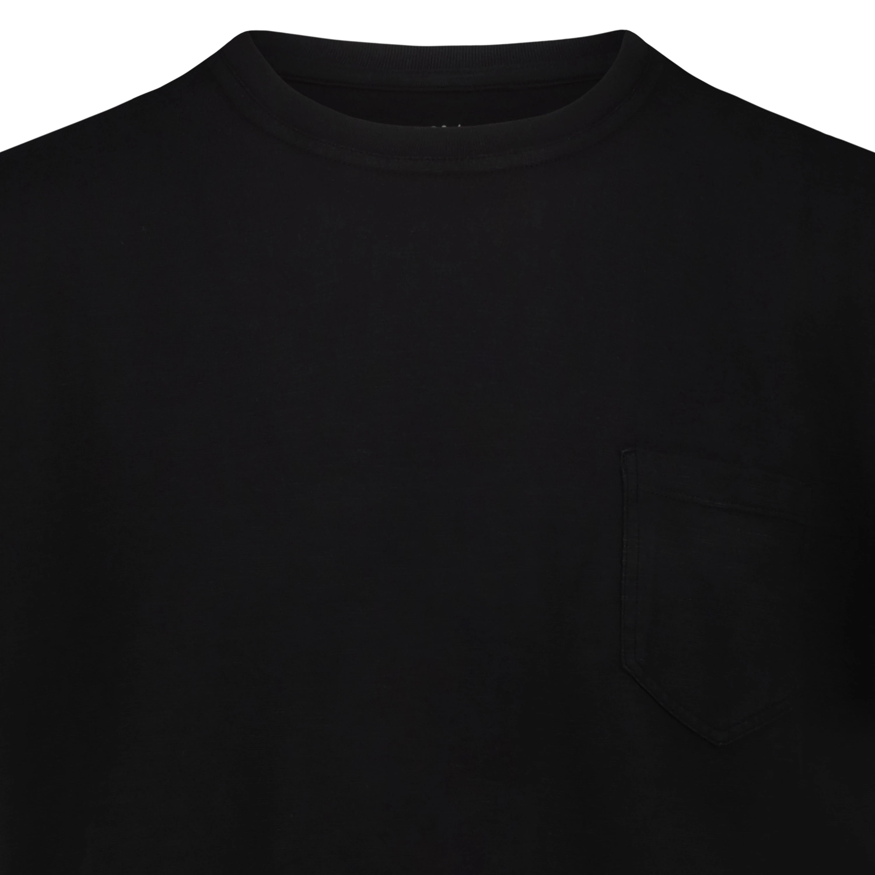 T-shirt Casco Bay in Jersey Fiammato con Taschino (Black)