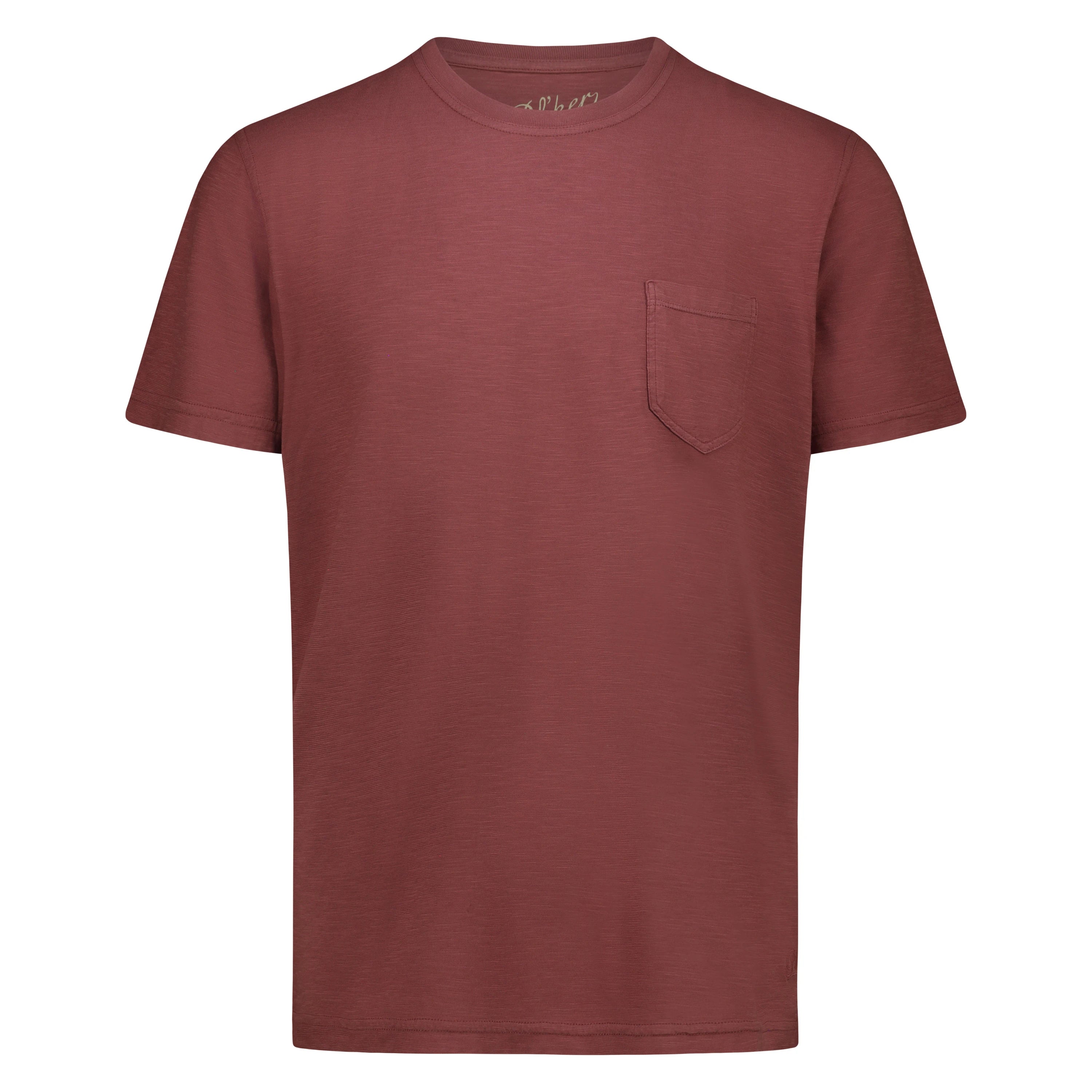 T-shirt Casco Bay in Jersey Fiammato con Taschino (Bordeaux)