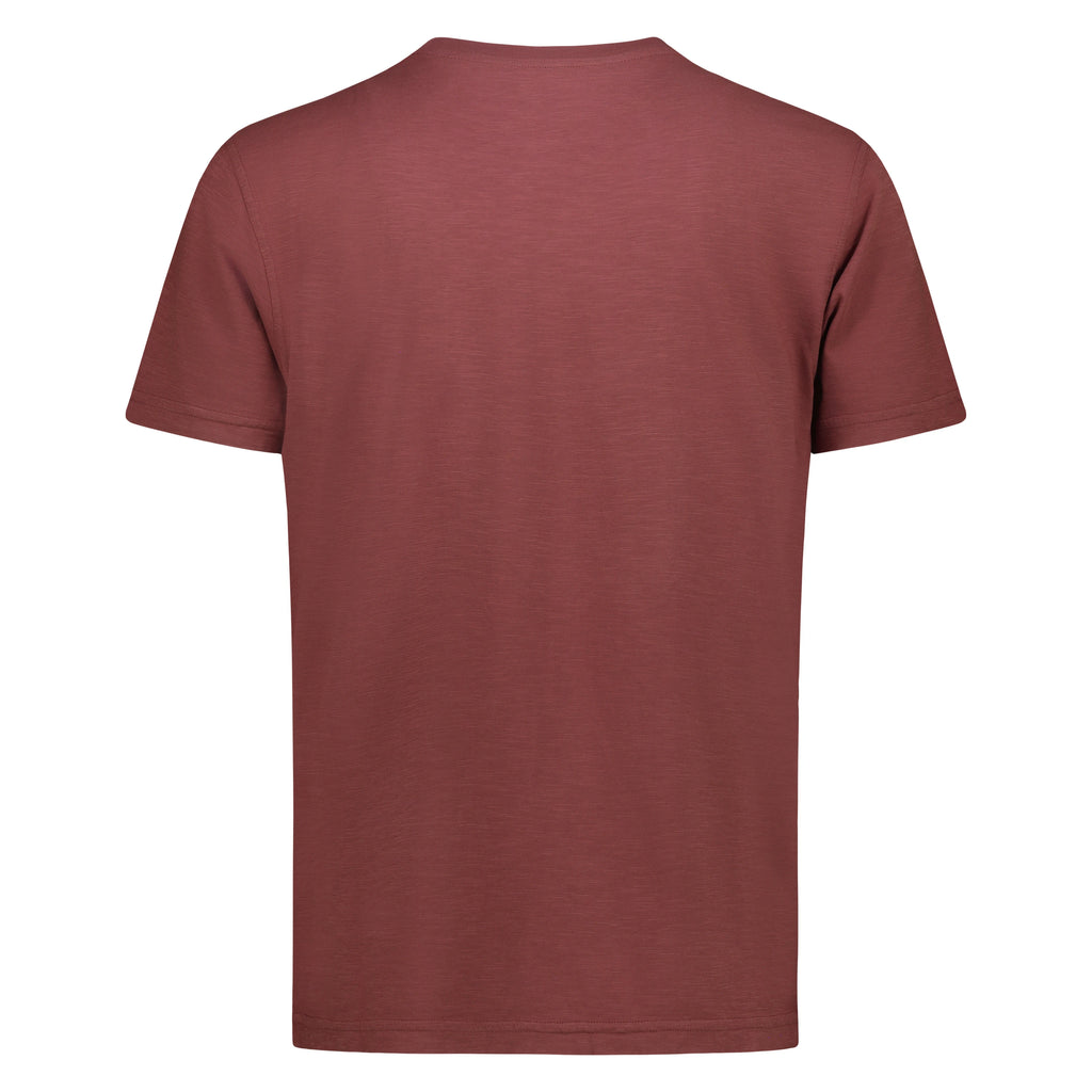 T-shirt Casco Bay in Jersey Fiammato con Taschino (Bordeaux)