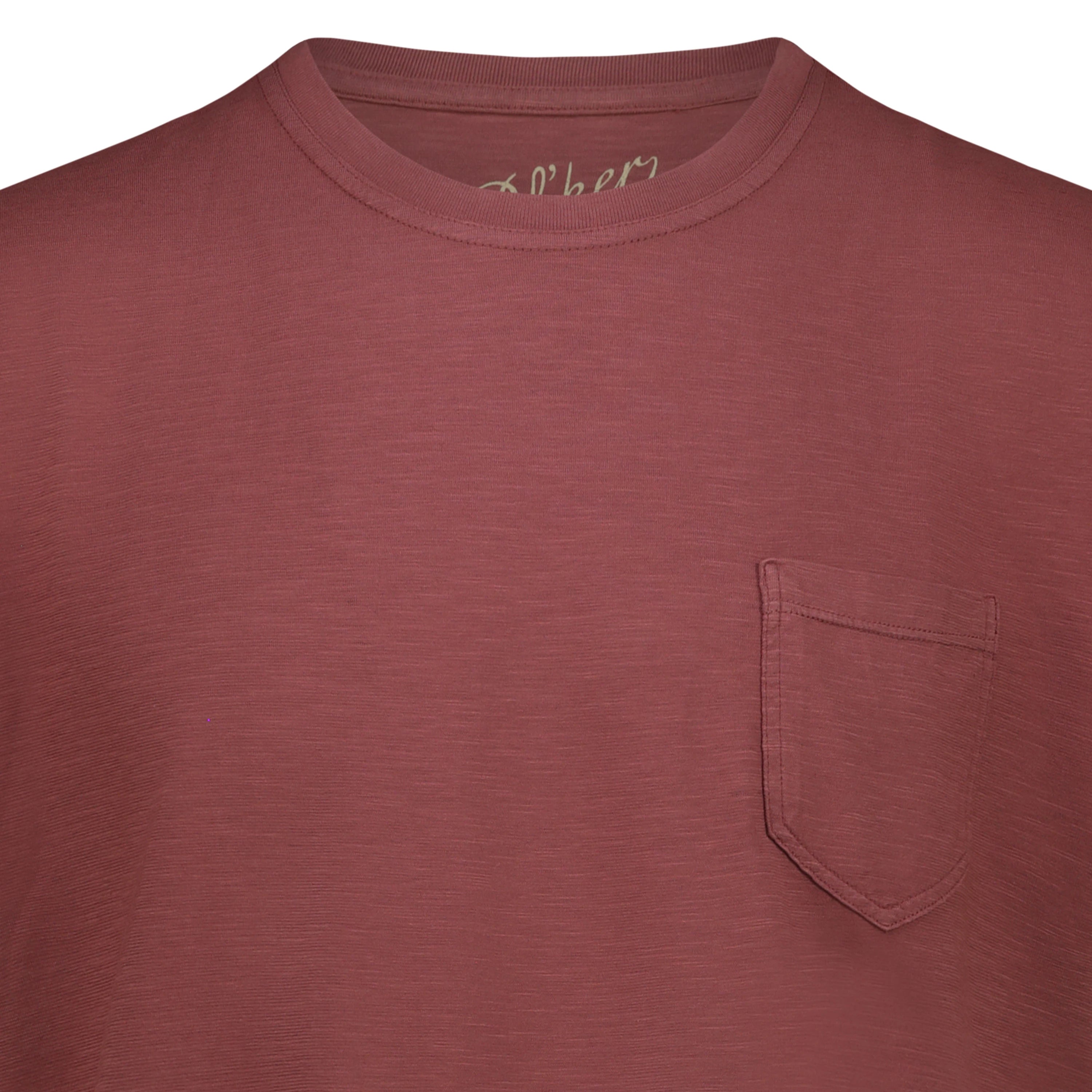 T-shirt Casco Bay in Jersey Fiammato con Taschino (Bordeaux)