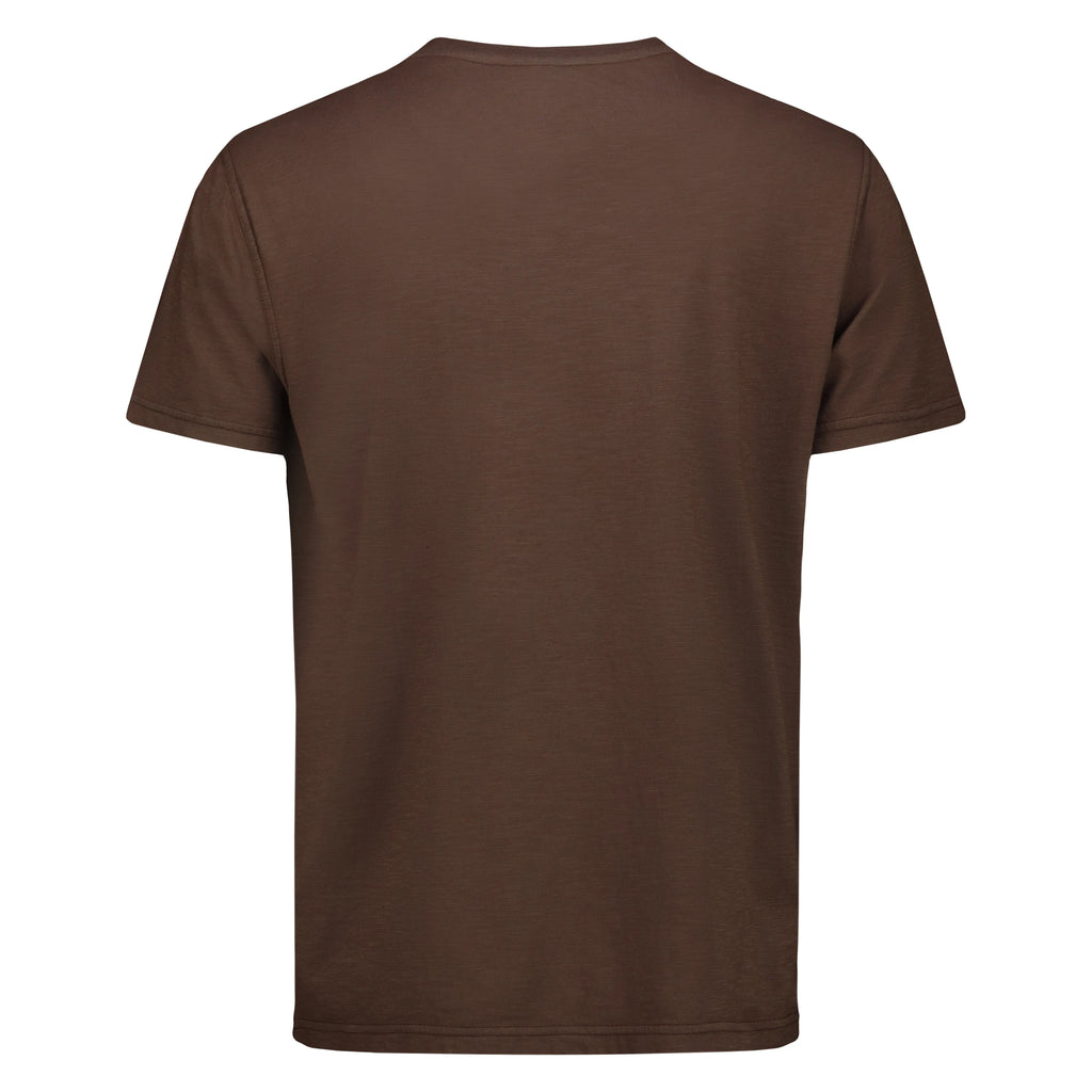 T-shirt Casco Bay in Jersey Fiammato con Taschino (Dark Brown)