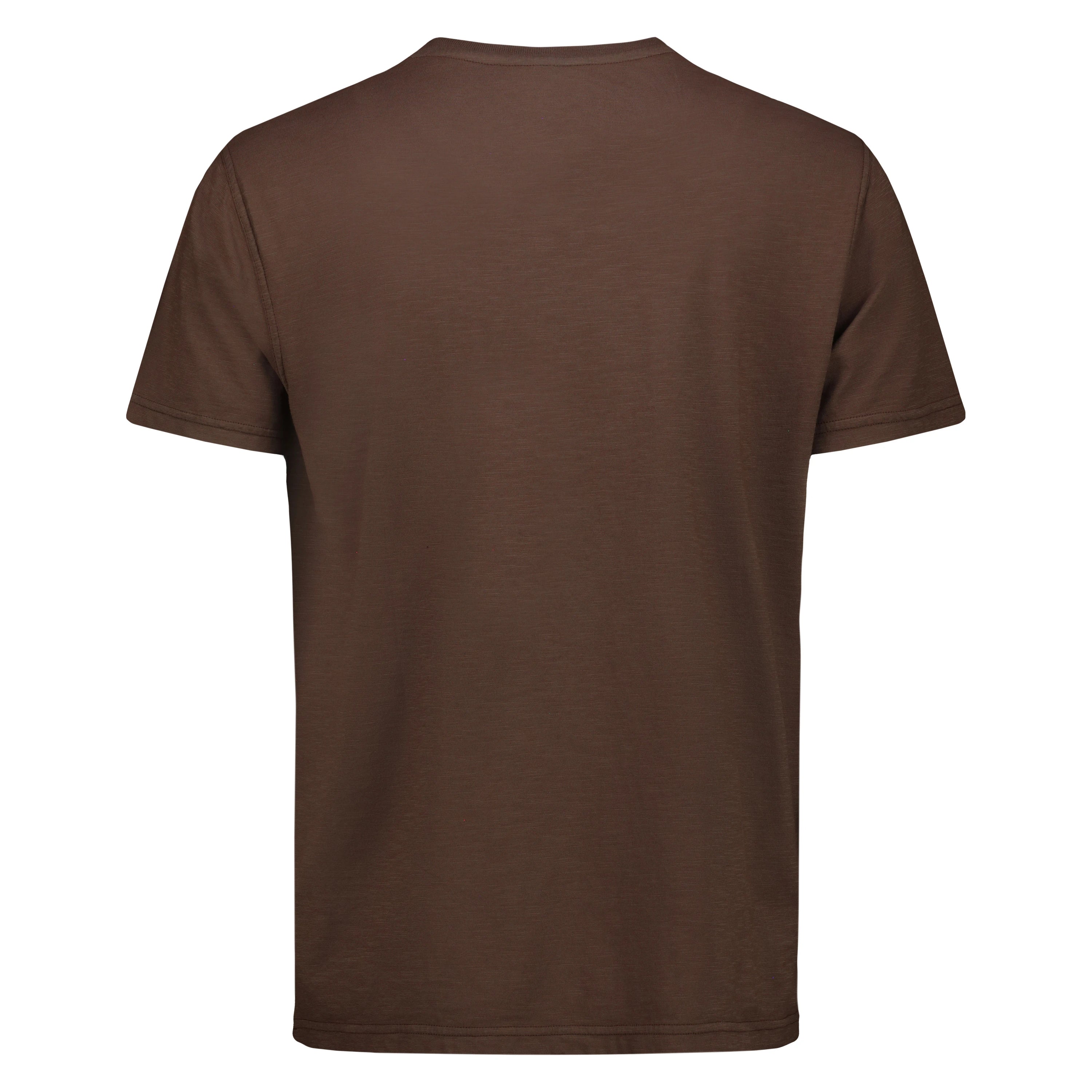 T-shirt Casco Bay in Jersey Fiammato con Taschino (Dark Brown)