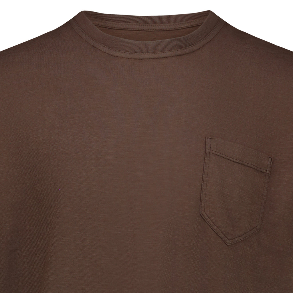 T-shirt Casco Bay in Jersey Fiammato con Taschino (Dark Brown)