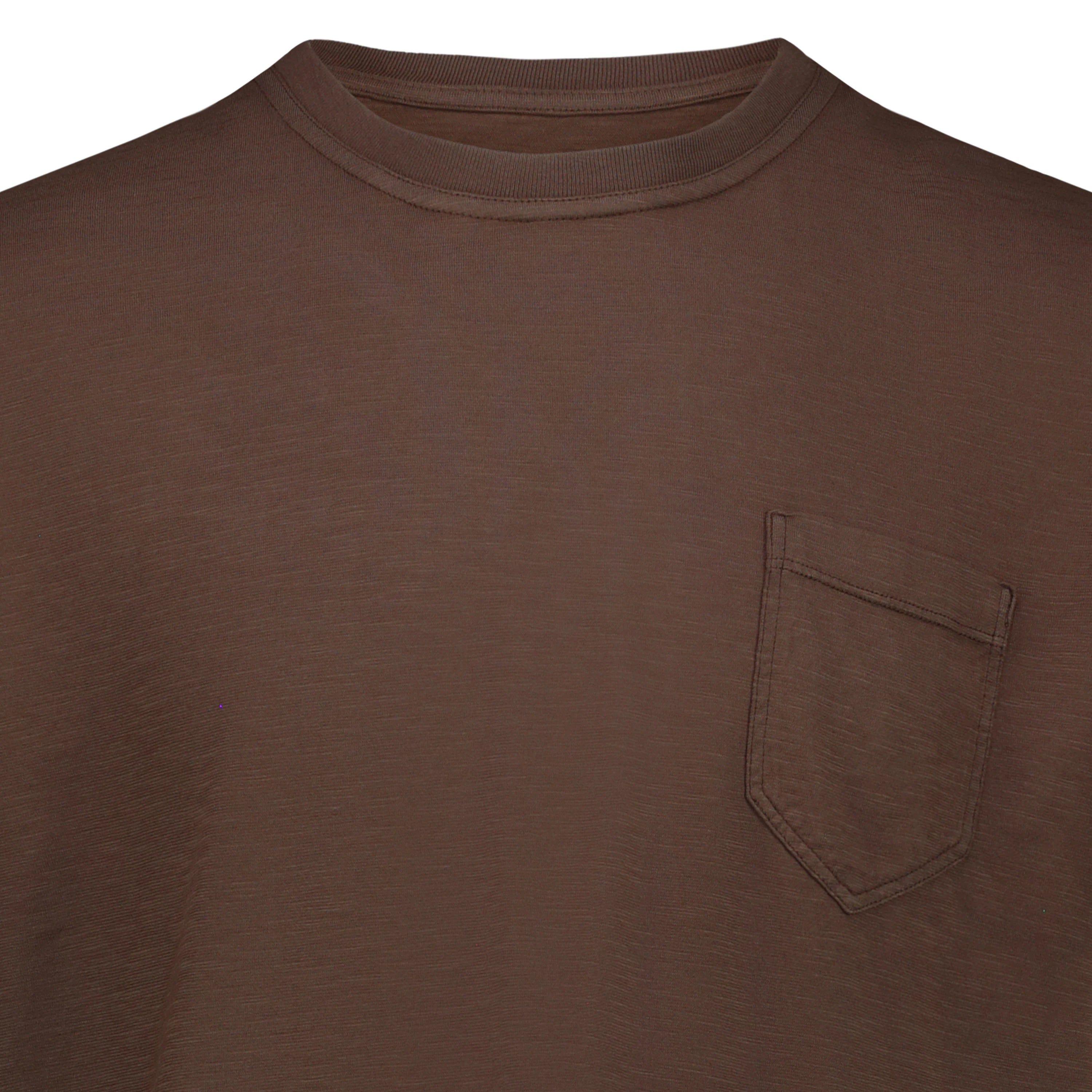 T-shirt Casco Bay in Jersey Fiammato con Taschino (Dark Brown)
