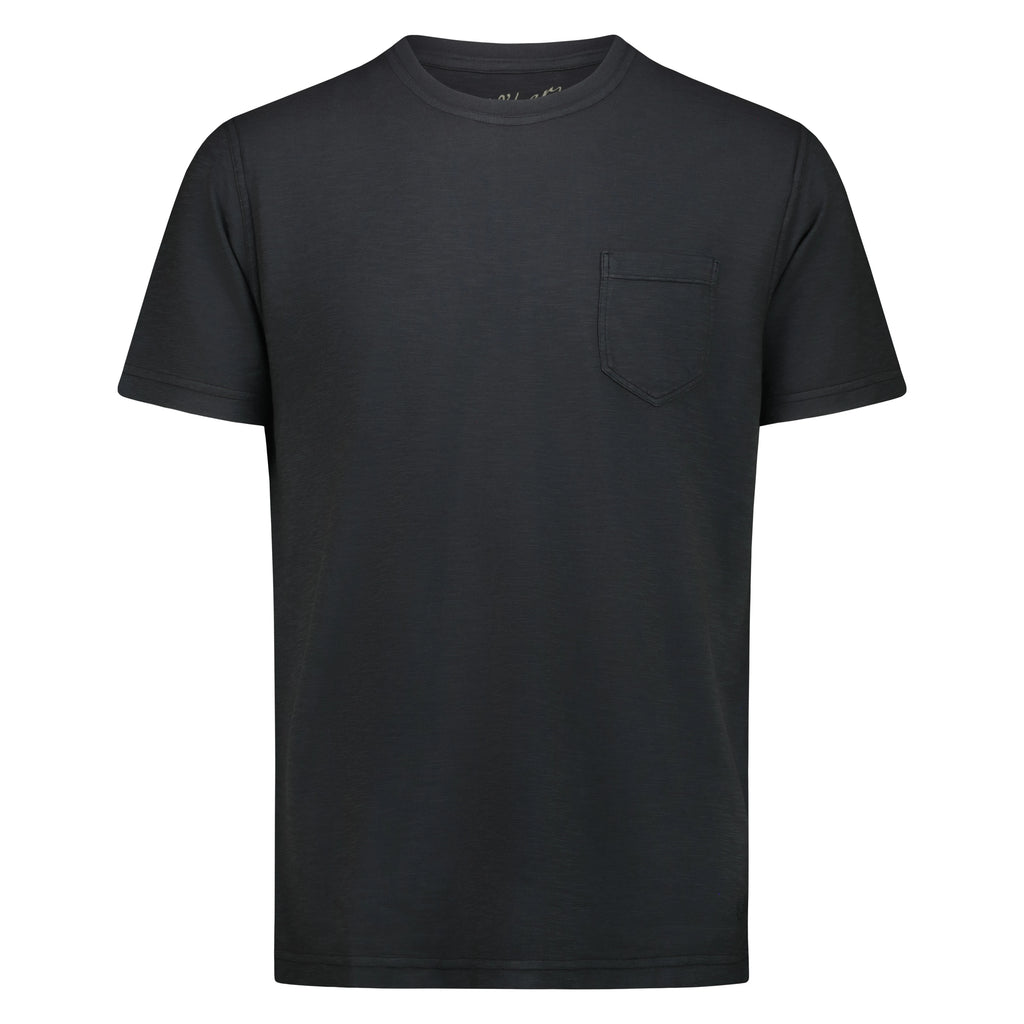 T-shirt Casco Bay in Jersey Fiammato con Taschino (Faded Black)