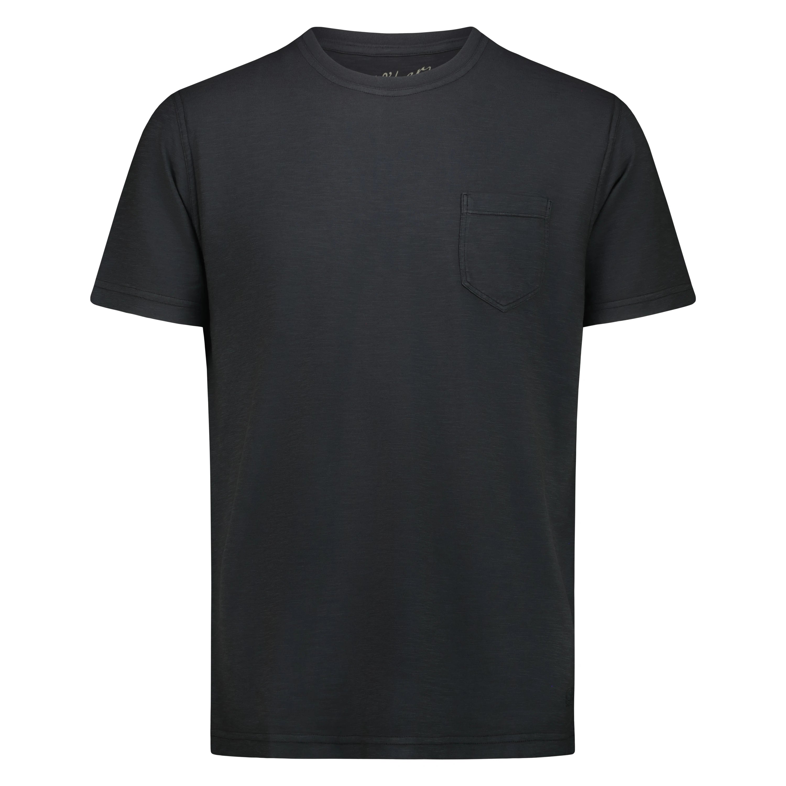 T-shirt Casco Bay in Jersey Fiammato con Taschino (Faded Black)