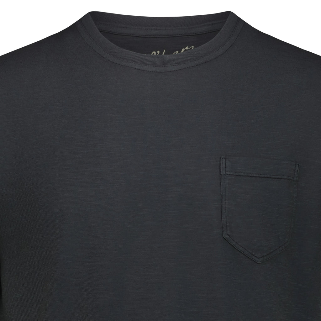 T-shirt Casco Bay in Jersey Fiammato con Taschino (Faded Black)