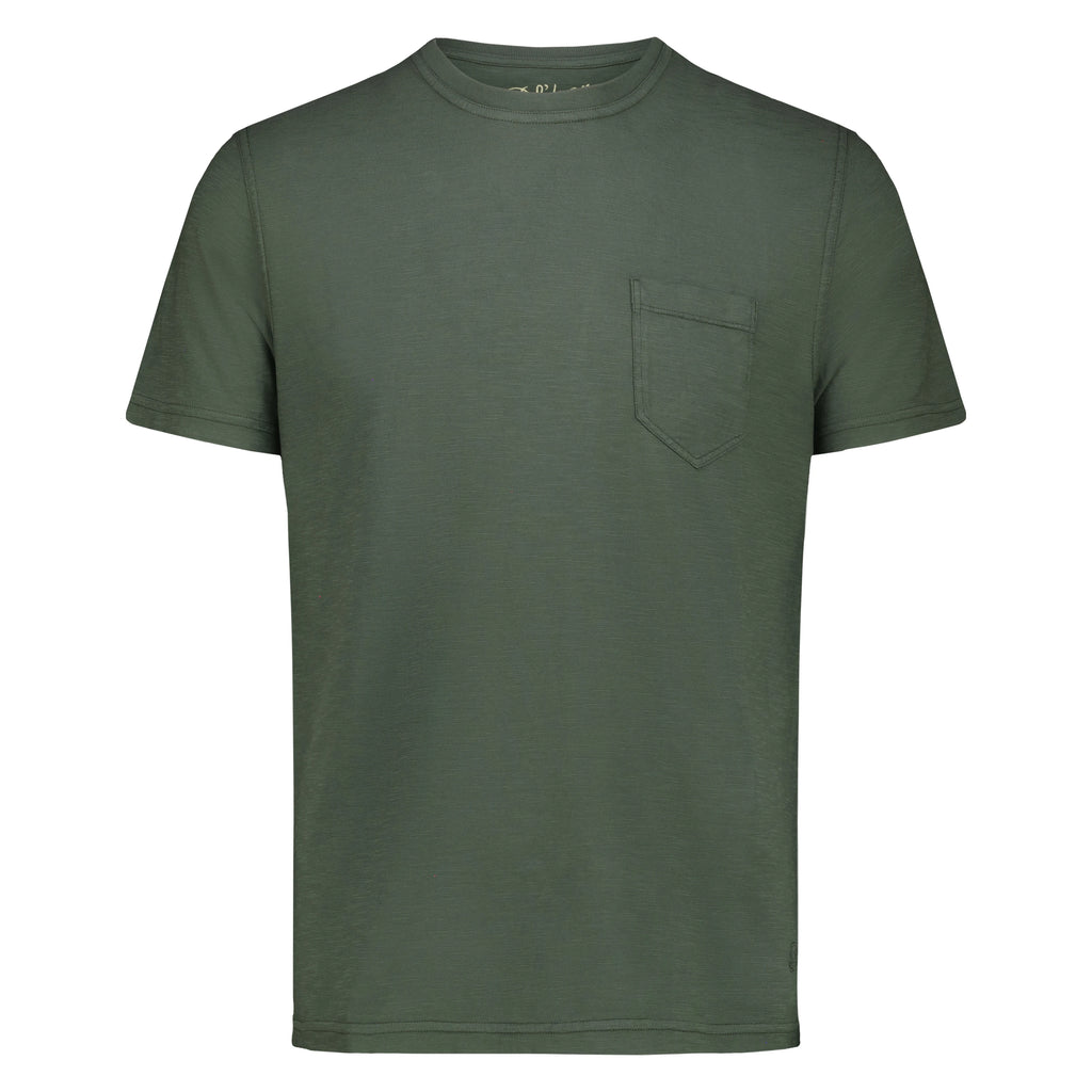 T-shirt Casco Bay in Jersey Fiammato con Taschino (Green)