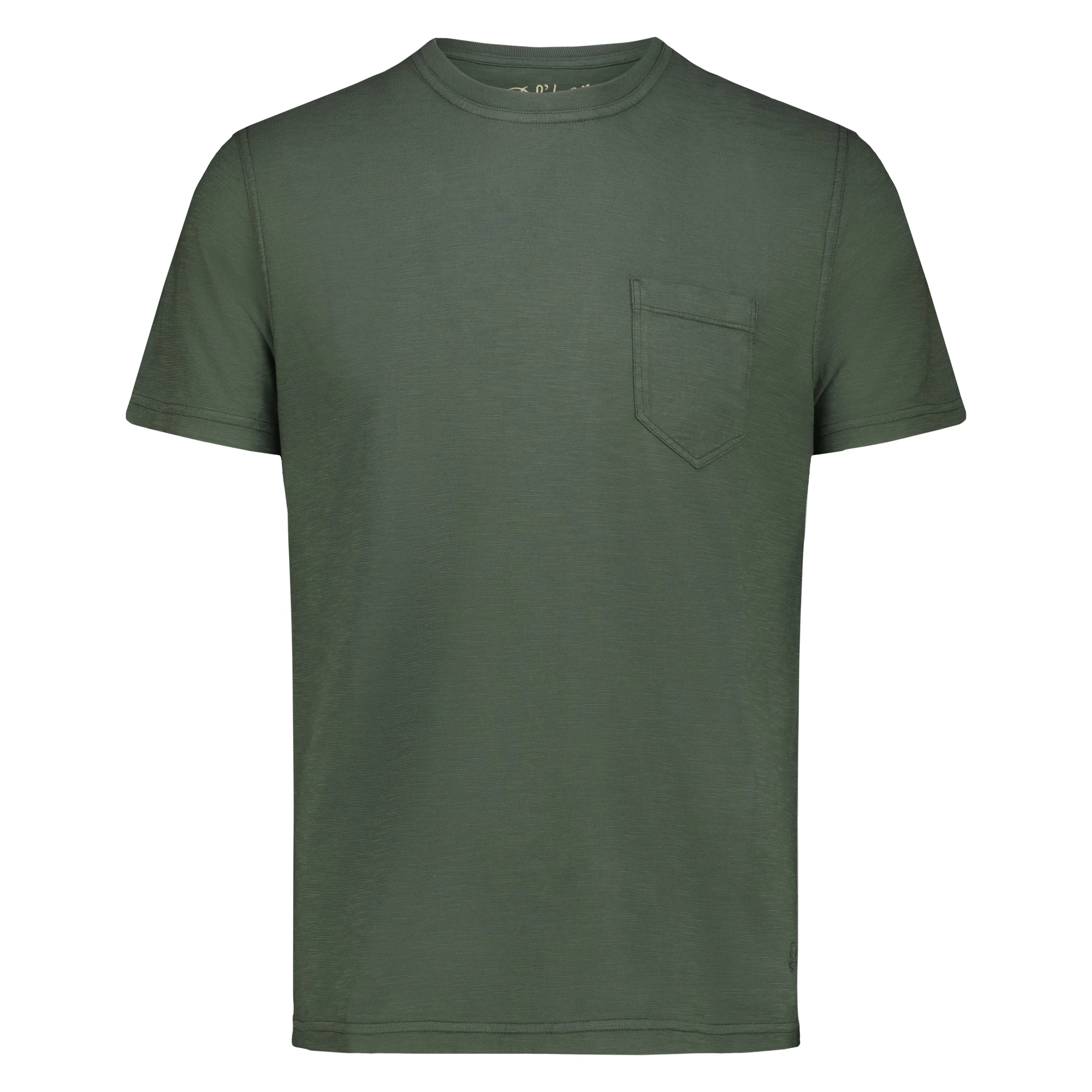 T-shirt Casco Bay in Jersey Fiammato con Taschino (Green)