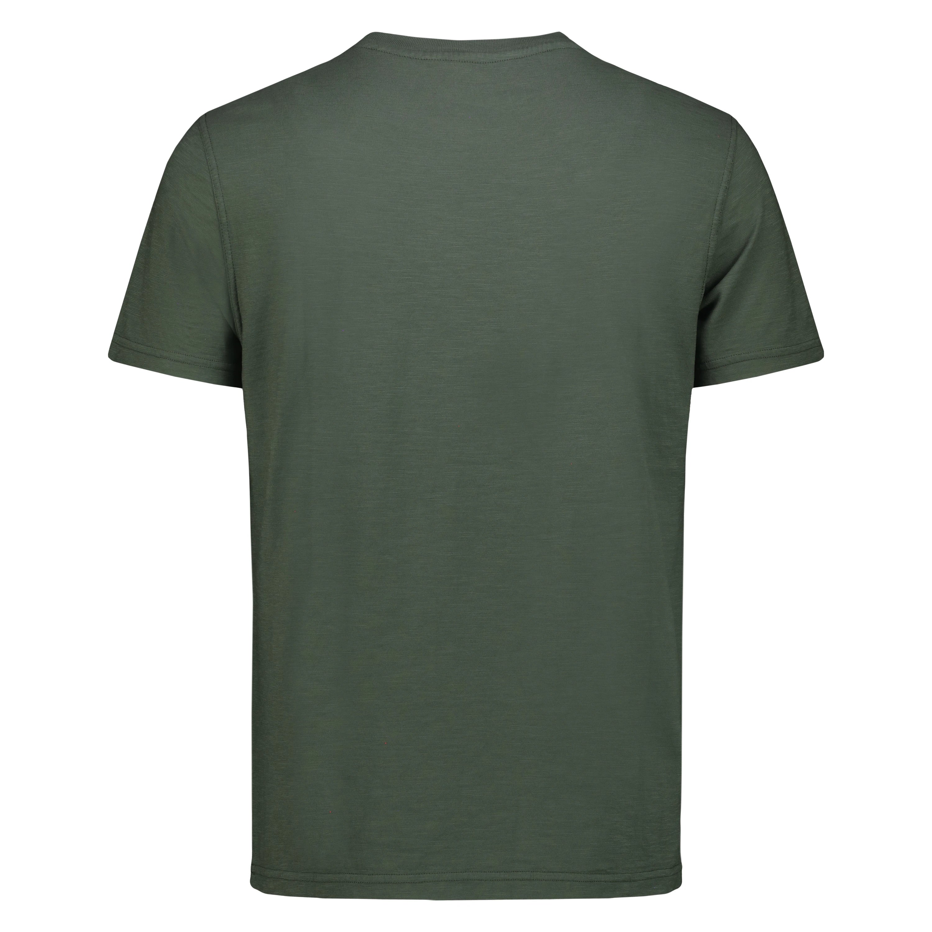 T-shirt Casco Bay in Jersey Fiammato con Taschino (Green)