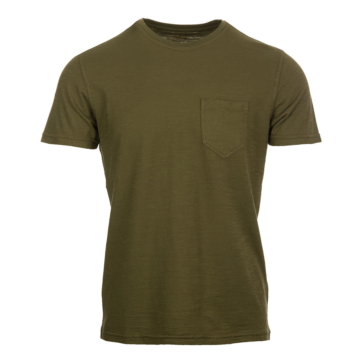 T-shirt Casco Bay in Jersey Fiammato con Taschino (Military Green)