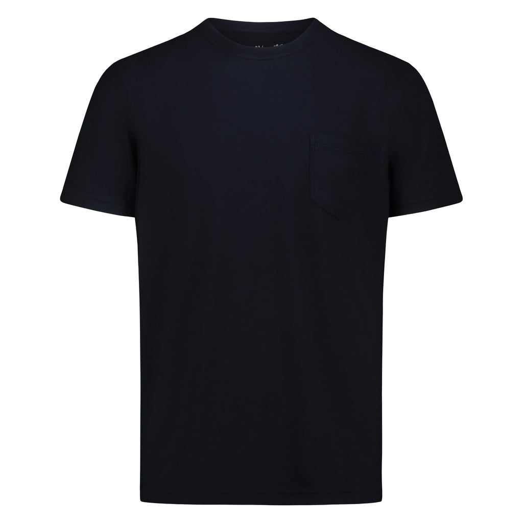 T-shirt Casco Bay in Jersey Fiammato con Taschino (Navy)