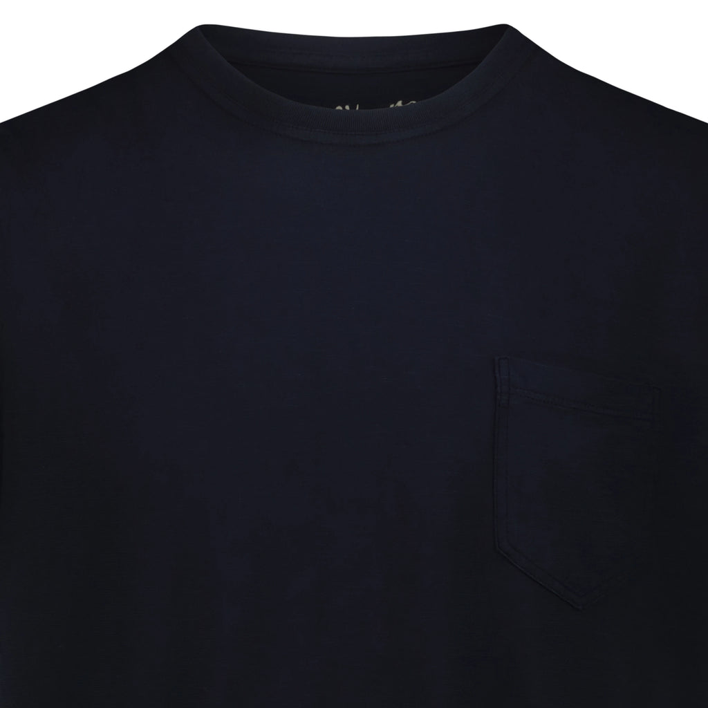 T-shirt Casco Bay in Jersey Fiammato con Taschino (Navy)