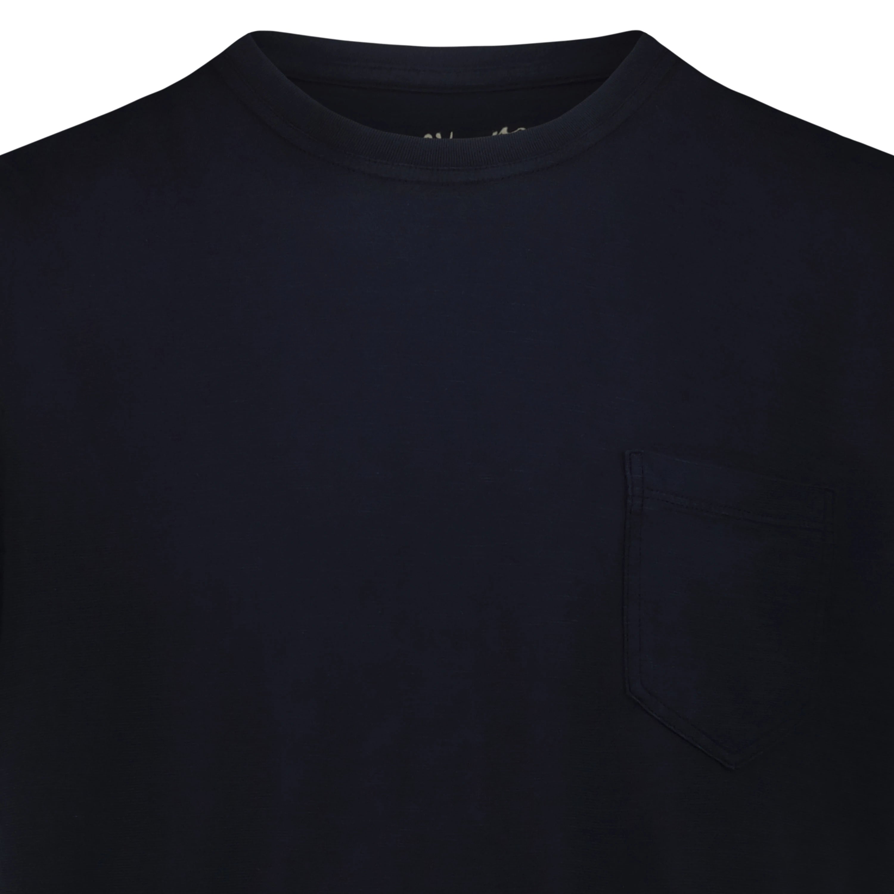 T-shirt Casco Bay in Jersey Fiammato con Taschino (Navy)