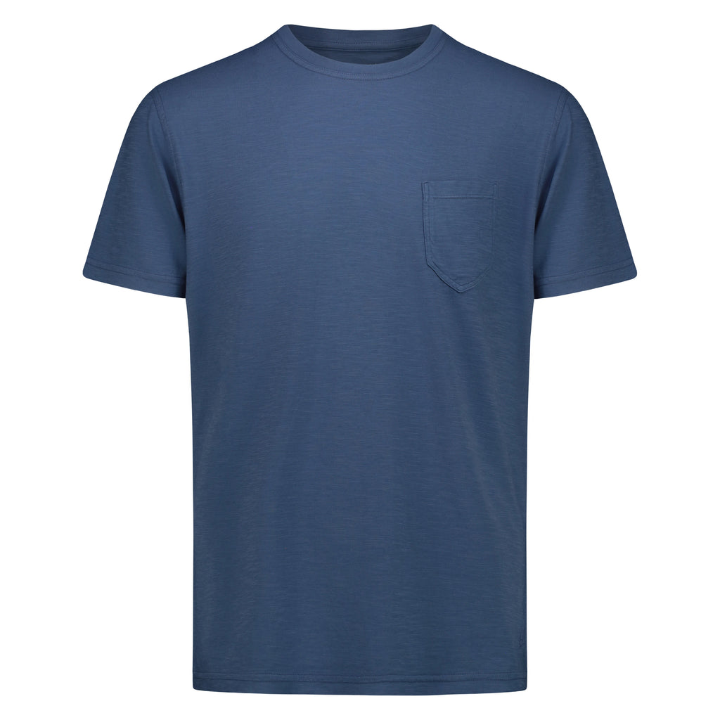 T-shirt Casco Bay in Jersey Fiammato con Taschino (Royal)