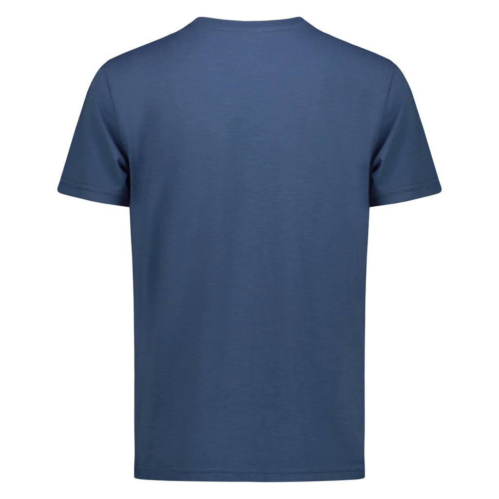 T-shirt Casco Bay in Jersey Fiammato con Taschino (Royal)