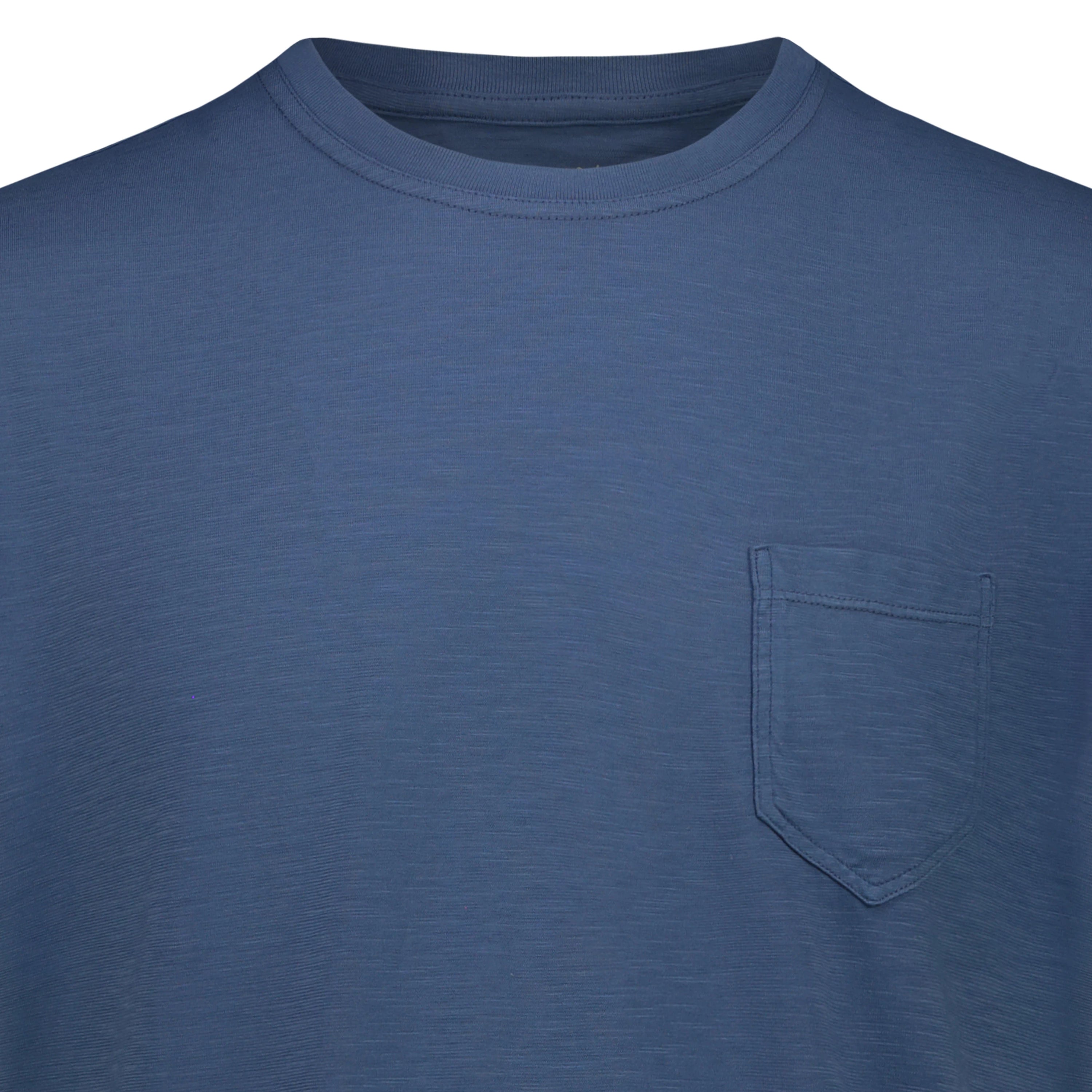 T-shirt Casco Bay in Jersey Fiammato con Taschino (Royal)