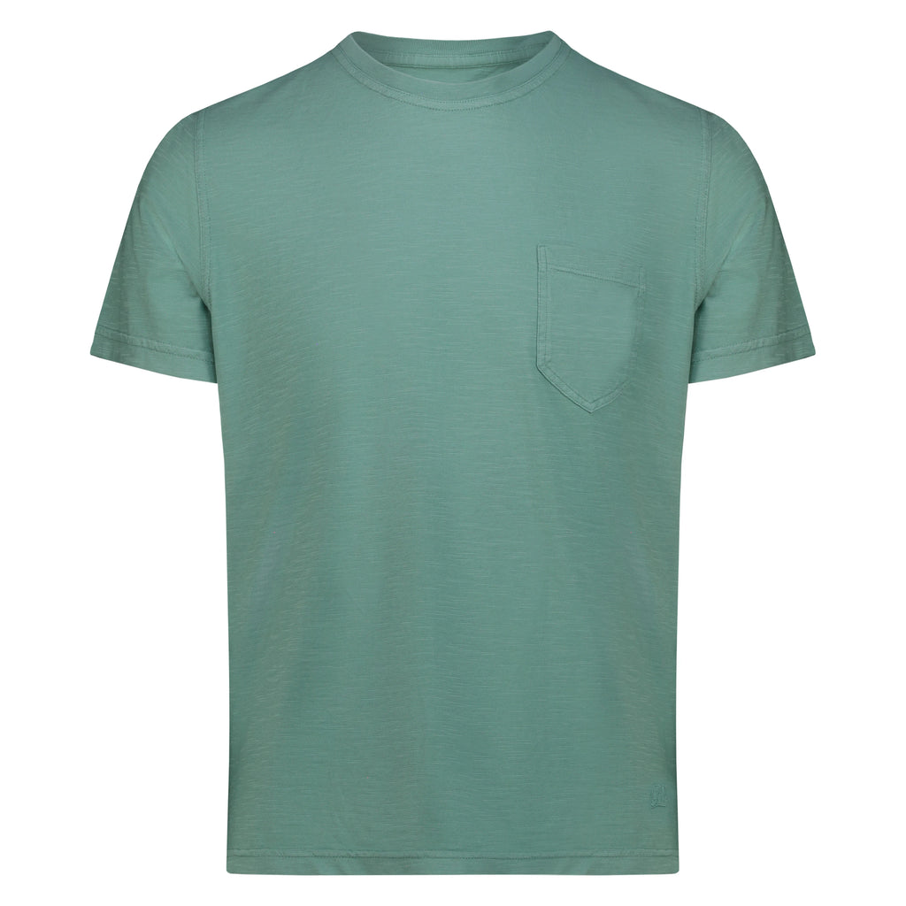 T-shirt Casco Bay in Jersey Fiammato con Taschino (Turquoise)