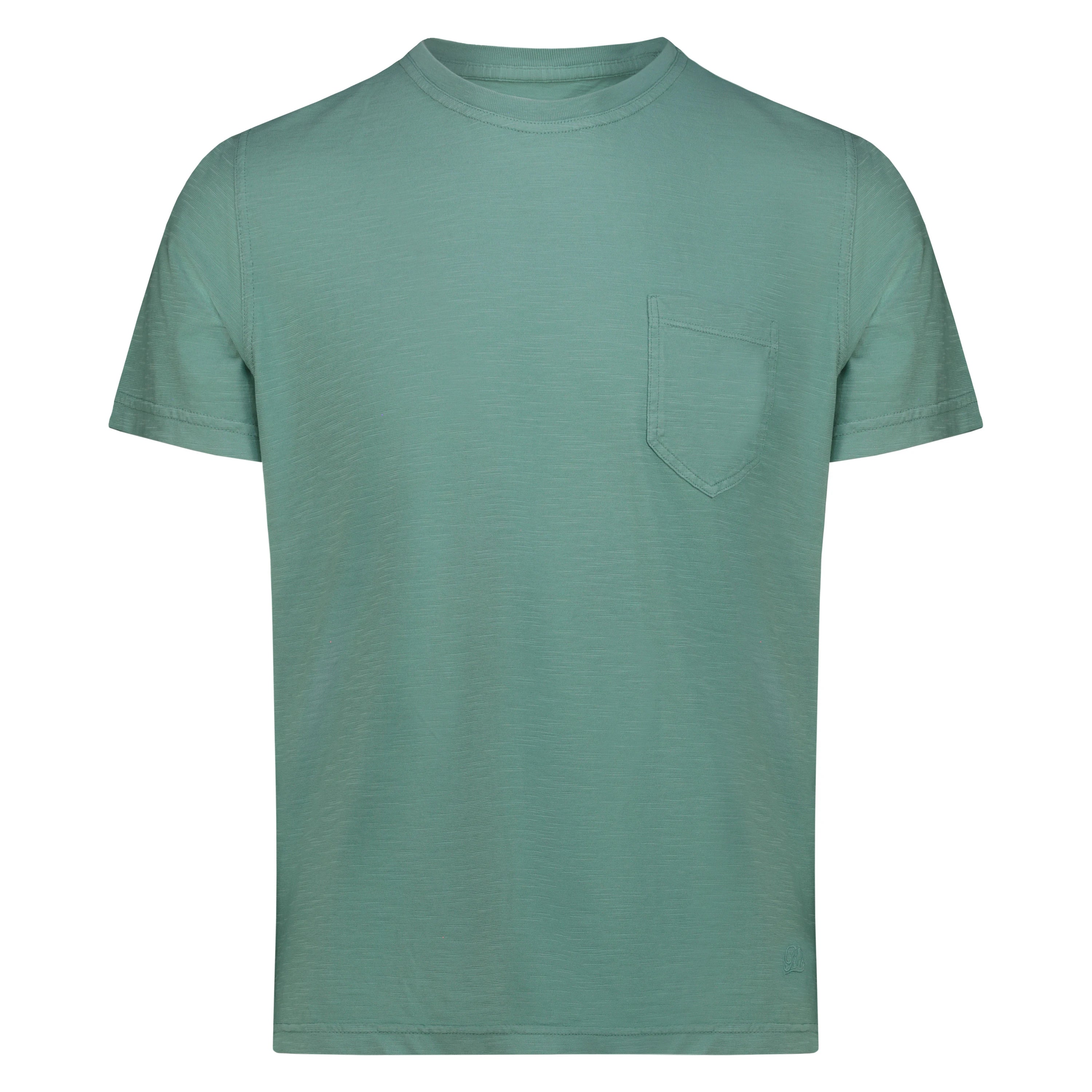 T-shirt Casco Bay in Jersey Fiammato con Taschino (Turquoise)
