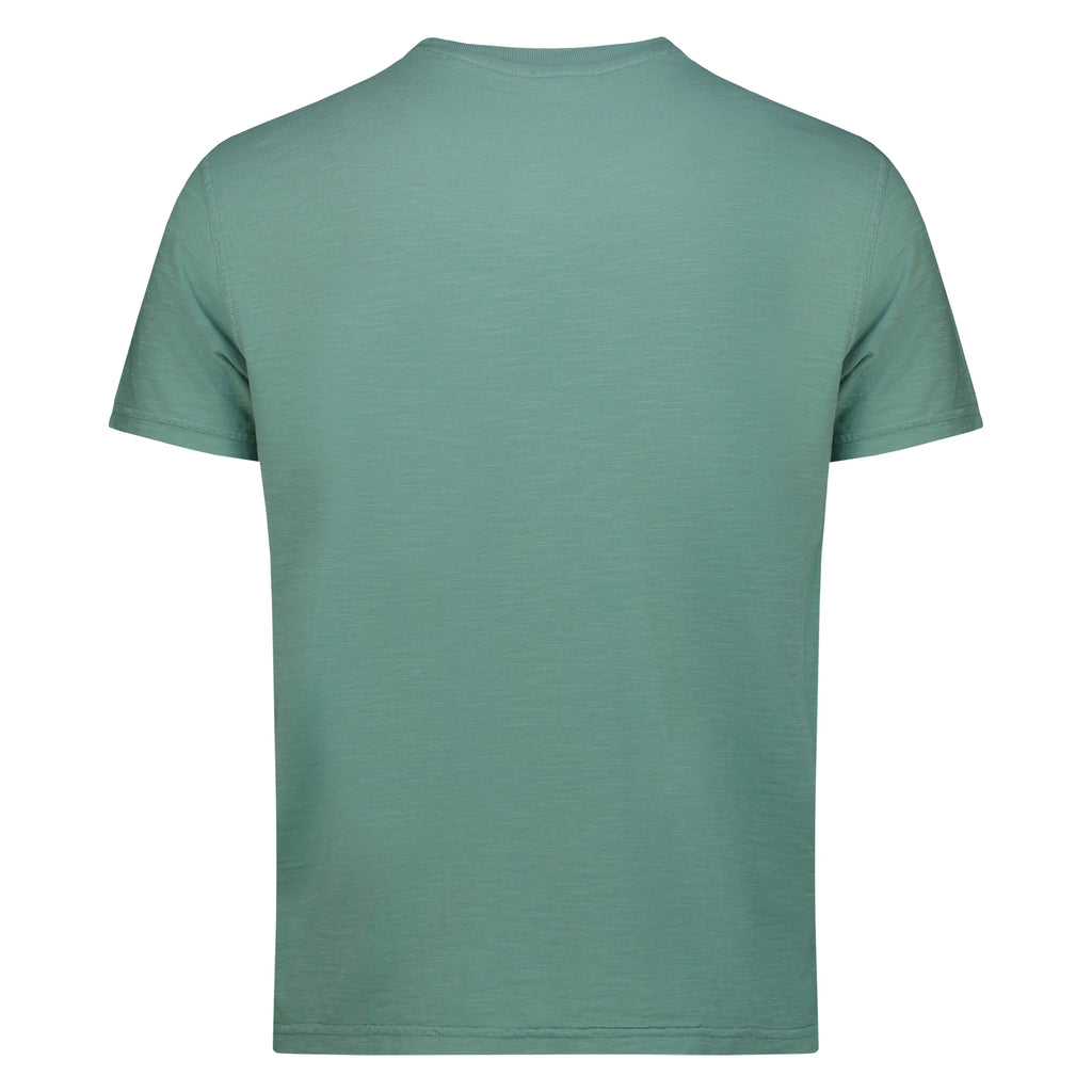 T-shirt Casco Bay in Jersey Fiammato con Taschino (Turquoise)