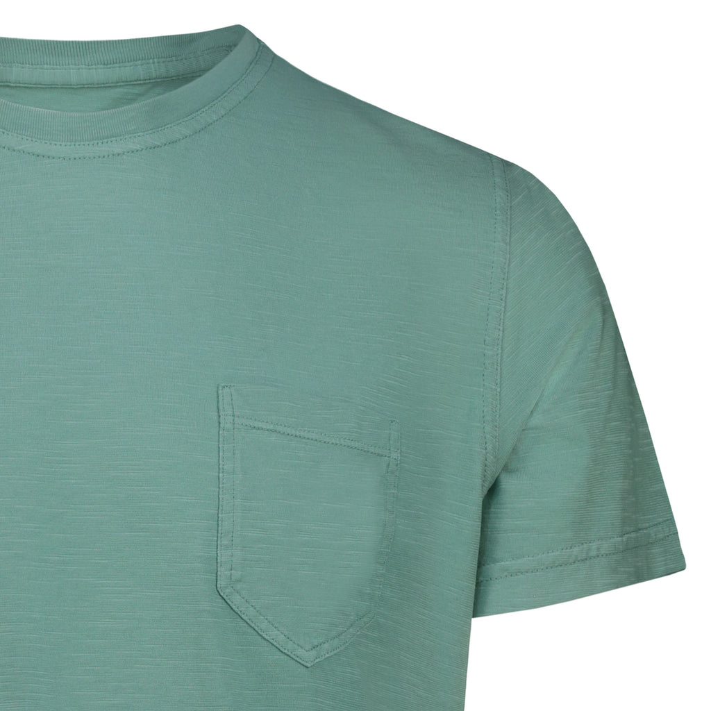 T-shirt Casco Bay in Jersey Fiammato con Taschino (Turquoise)
