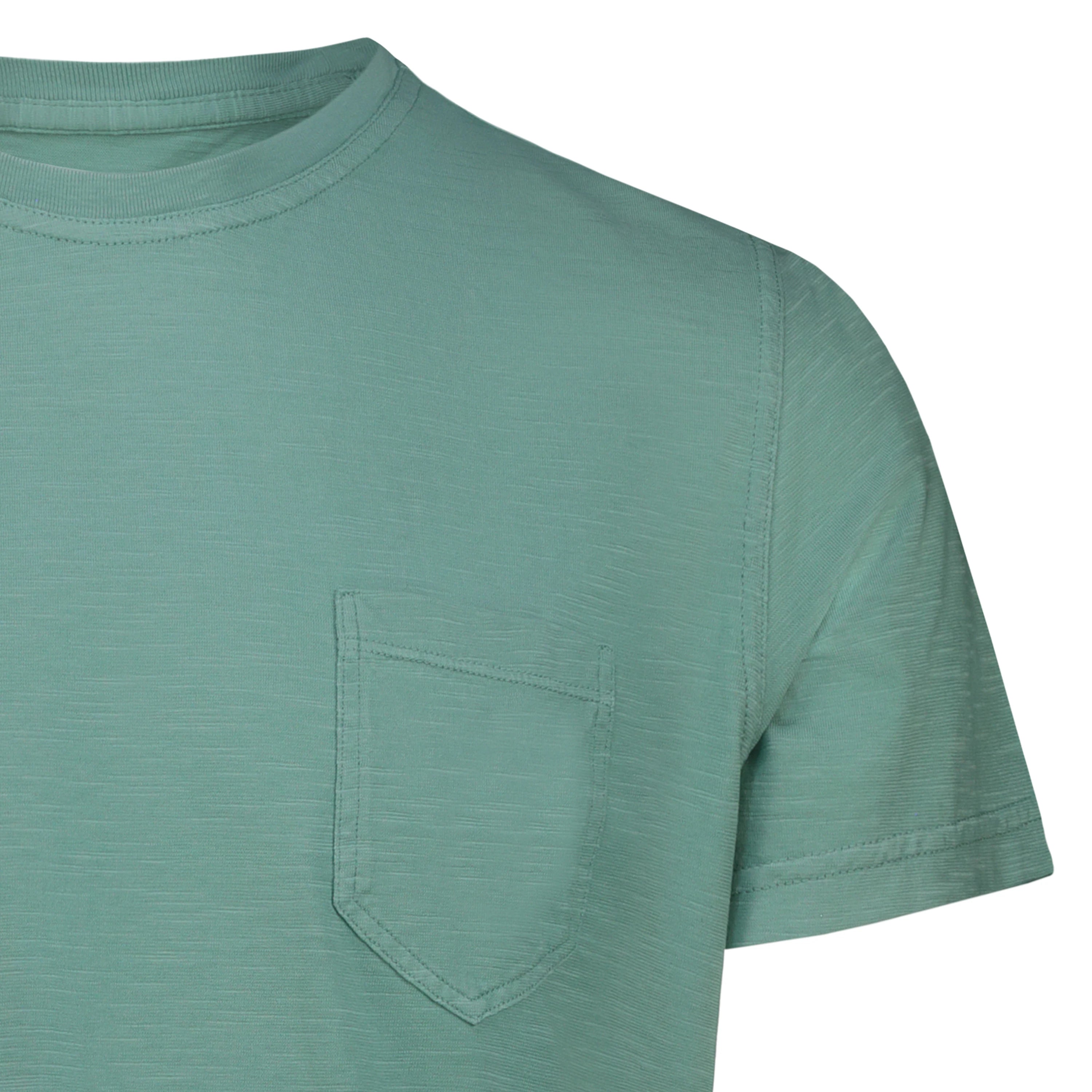 T-shirt Casco Bay in Jersey Fiammato con Taschino (Turquoise)