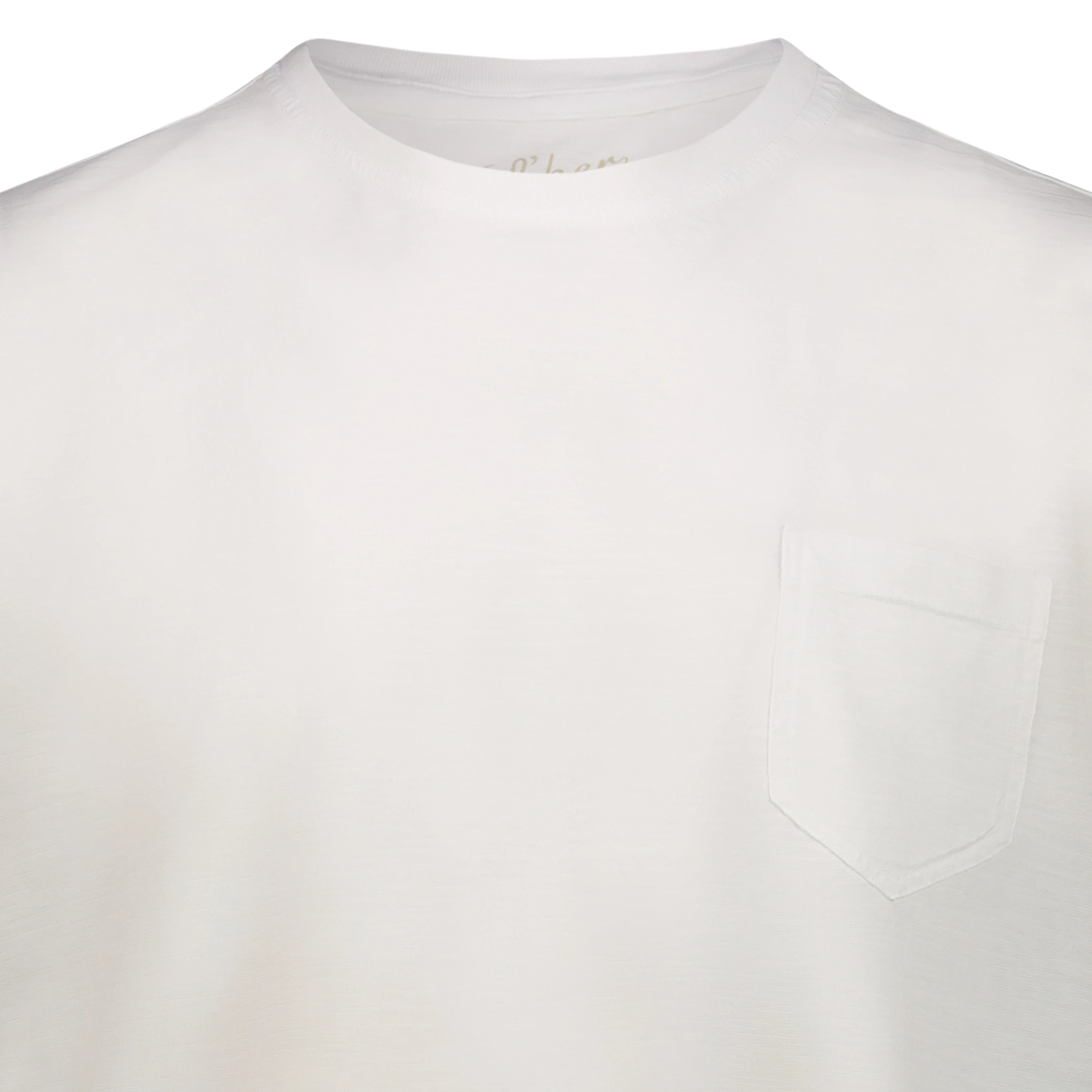 T-shirt Casco Bay in Jersey Fiammato con Taschino (White)