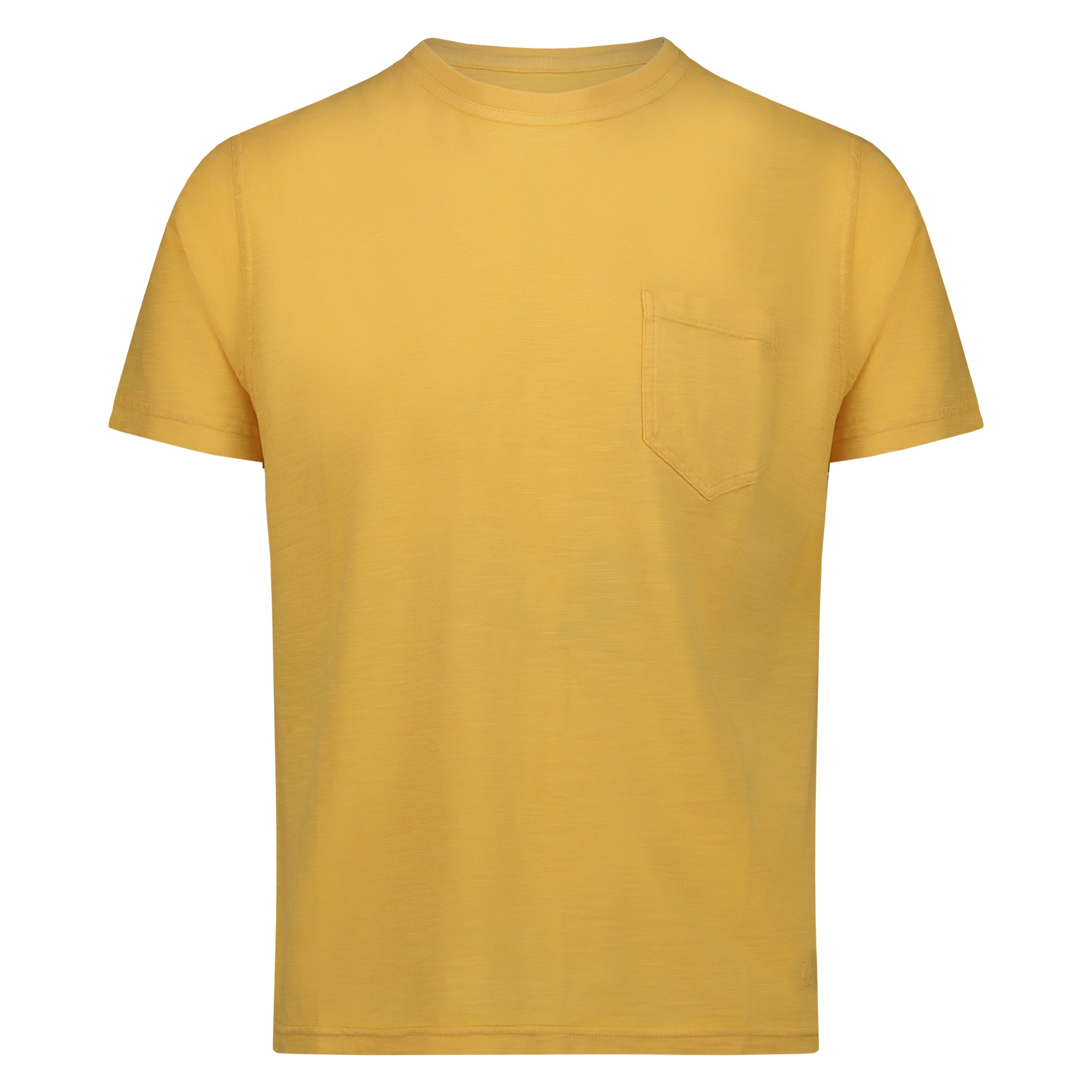 T-shirt Casco Bay in Jersey Fiammato con Taschino (Yellow)