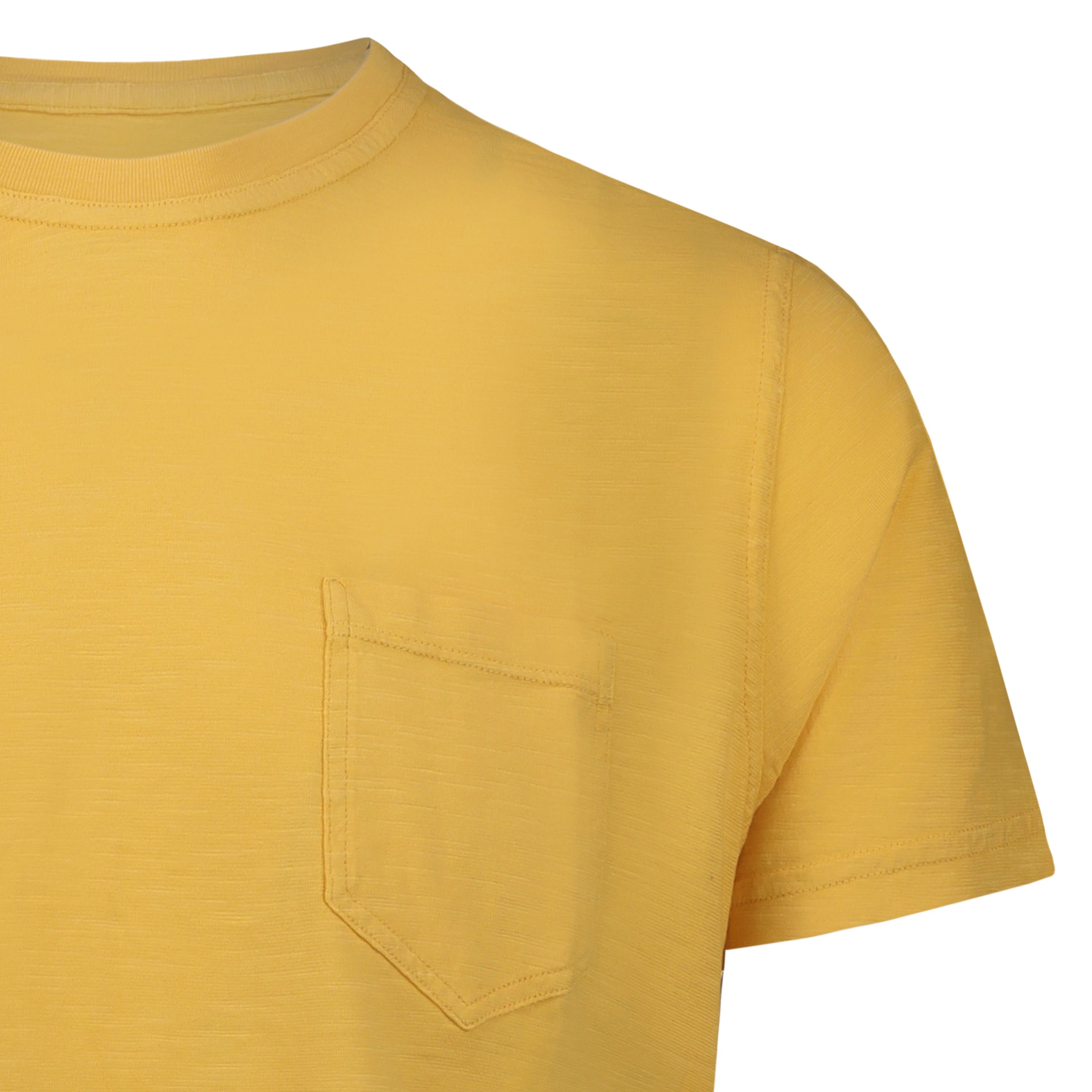T-shirt Casco Bay in Jersey Fiammato con Taschino (Yellow)