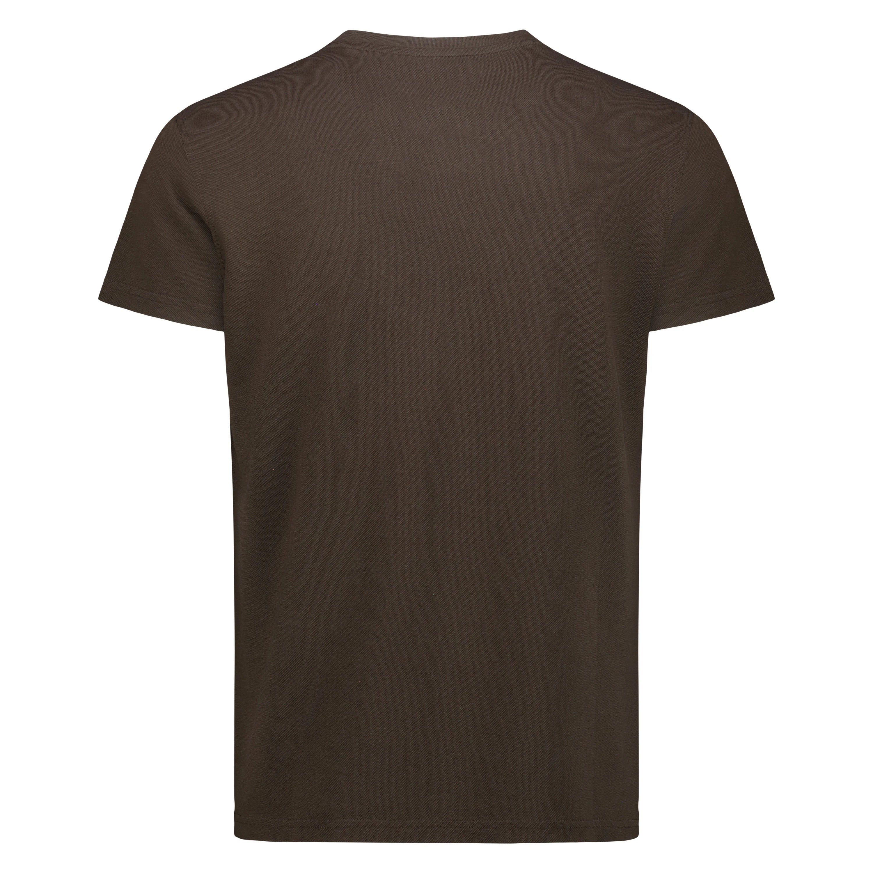 T-shirt Orchard in Piquet con Taschino (Dark Brown)