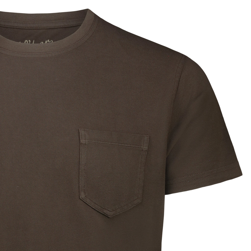 T-shirt Orchard in Piquet con Taschino (Dark Brown)